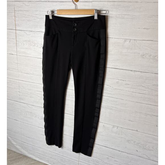 Cabi Pants Womens Size 4 Black Tuxedo Stripe Stretch Knit Ponte Style Pockets - Picture 4 of 15